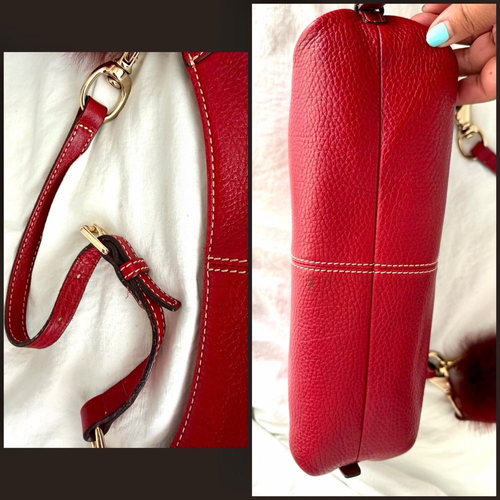 👑✅PRICE FIRM✅ Dooney & Bourke Cherry Red Leather Shoulder Bag - Picture 10 of 17